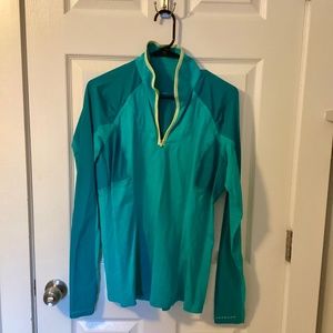 Lululemon Turquoise Half Zip Long sleeve